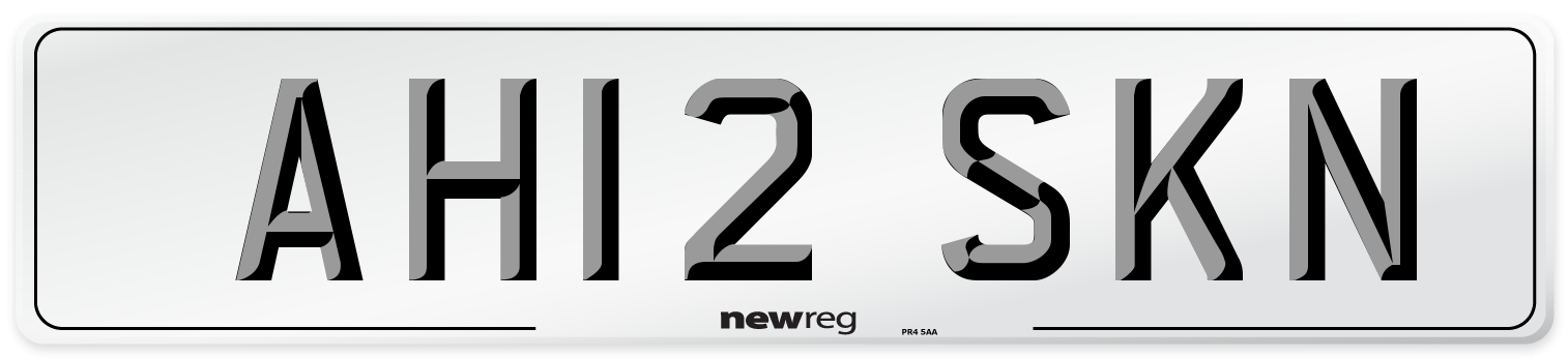 AH12 SKN Number Plate from New Reg